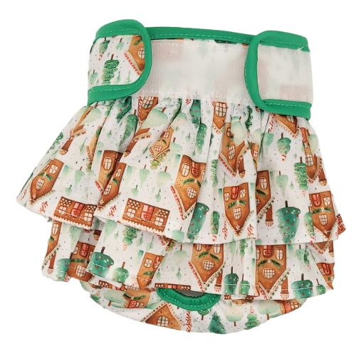 Gingerbread Wonderland - Female Reusable Dog Nappy Hello Coucou