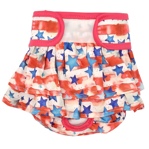 Stars N Stripes - Female Reusable Dog Nappy Hello Coucou