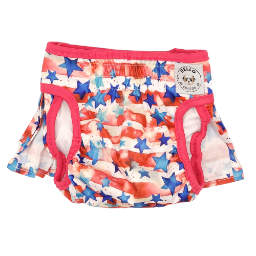 Stars N Stripes - Female Reusable Dog Nappy Hello Coucou