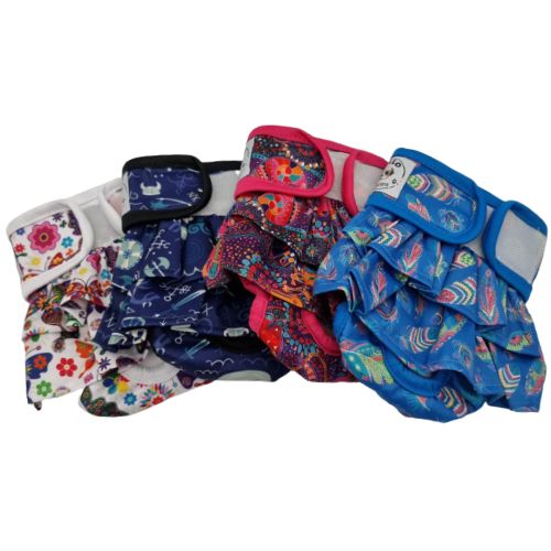 Assorted Patterns - Female Nappy Pack of 4 Hello Coucou